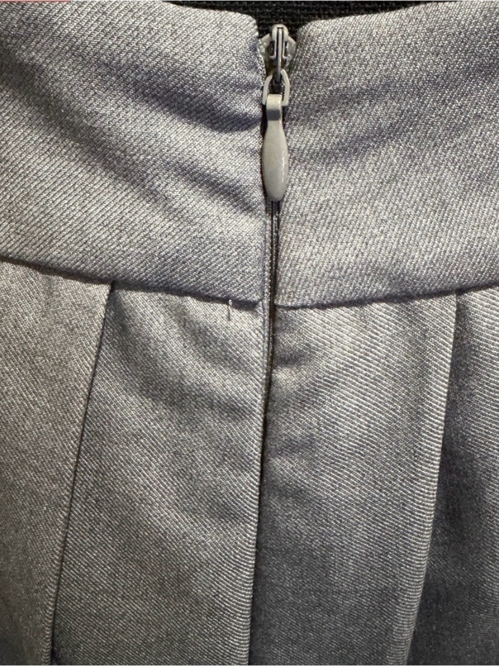 Gray Pleated Midi Skirt with a High Slit - Picture 6 of 7